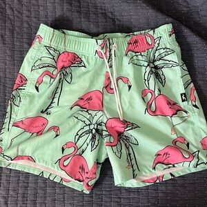 Hollister men’s swim trunks / flamingo pattern / size small